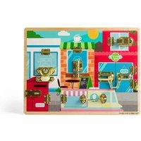 Bigjigs Toys Wooden Latches & Catches Board, Multi