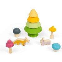 Bigjigs Toys Wood & Silicone Forest Friends Playset, Multi