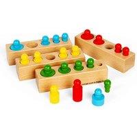 Bigjigs Toys Wooden Peg Blocks, Multi