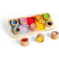 Bigjigs Toys Wooden Sensory Board Includes Colour Matching Tray, Multi