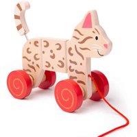 Bigjigs Toys Wooden Pull Along Cat Toy