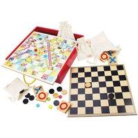 Bigjigs Toys Wooden Games Compendium Snakes And Ladders, Multi