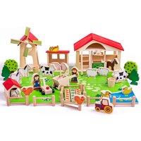 Bigjigs Toys Wooden Farm Playset, Multi