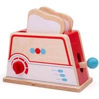 Bigjigs Toys Wooden Toaster Toy, Cream