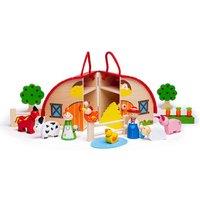 Bigjigs Toys Wooden Mini Farm Playset, Multi