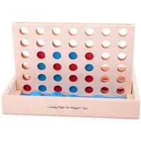 Bigjigs Toys Wooden Four In A Row Game, Cream