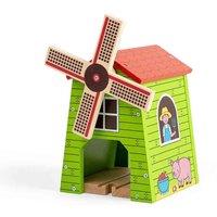 Bigjigs Toys Bigjigs Rail Wooden Country Windmill Train Set, Green