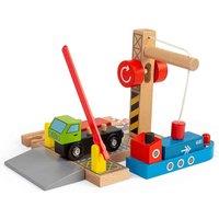 Bigjigs Toys Bigjigs Rail Wooden Container Shipping Yard, Multi