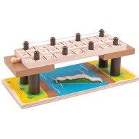 Bigjigs Toys Bigjigs Rail Safari Wooden Rope Bridge Train Set, Multi