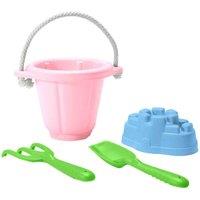 Bigjigs Toys Green Toys 4 Piece Sand Play Set - Pink Bucket, Pink