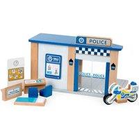 Tidlo Wooden Police Station Playset, Blue
