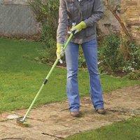 Garden Gear Telescopic 3-in-1 Steel Brush & Weed Scraper, Green