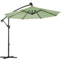 Garden Gear Solar Led Cantilever Parasol w/ Cover - Green, Green