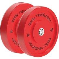 Body Revolution Olympic Bumper Plates - Red, Red