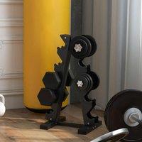 Sportnow 5-Tier Weight Tree Steel Dumbbell Rack For Home Gym Exercise, Black