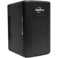 Koolatron 6L Retro Mini Fridge 8 Can Cooler/Warmer, Black, Black
