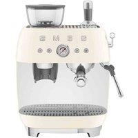 Smeg Espresso Coffee Machine With Grinder In Cream, Cream