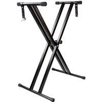 Rockjam Double Braced Adjustable Keyboard Stand, Black