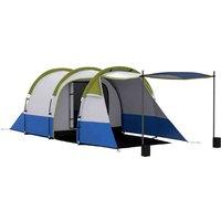Outsunny 2-3 Man Camping Tunnel Tent - Green, Green