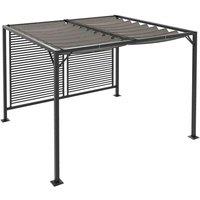 Outsunny Metal Pergola Patio Sun Shelter Grape Tent, Grey