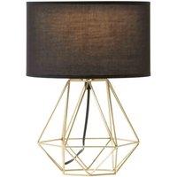 Interiors By Ph Wyra Black And Gold Finish Table Light, Gold