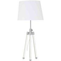 Interiors By Ph Halia Nickel Finish Table Lamp, Silver