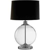 Interiors By Ph Edna Small Black Linen Shade Table Lamp, Black