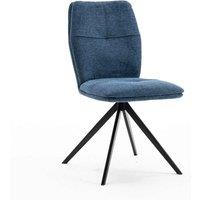 More4homes Luna Modern Fabric Dining Chair Padded Seat Metal Leg Kitchen Set Of 2 - Blue, Blue