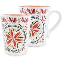 Purely Home Mediterranean Melamine Mugs - Set Of 2, Red