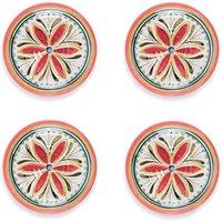 Purely Home Mediterranean Melamine Side Plates - Set Of 4, Red