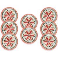 Purely Home Mediterranean Melamine Side Plates - Set Of 8, Red