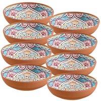 Purely Home Rio Corte Melamine Low Bowls - Set Of 8, Multi