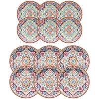 Purely Home Rio Corte 12 Piece Melamine Dinner & Side Plates Set