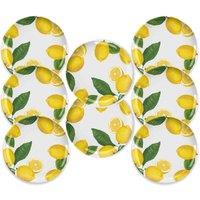 Purely Home Lemon Fresh Melamine Dinner Plates - Set Of 8, Yellow