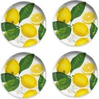 Purely Home Lemon Fresh Melamine Side Plates - Set Of 4, Yellow