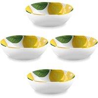 Purely Home Lemon Fresh Melamine Low Bowls - Set Of 4, Yellow