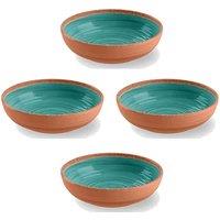 Purely Home Rustic Swirl Turquoise Melamine Bowls - Set Of 4, Blue