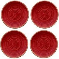 Purely Home Rustic Swirl Red Melamine Dinner Plates - Set Of 4