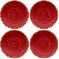 Purely Home Rustic Swirl Red Melamine Side Plates - Set Of 4, Red