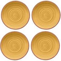 Purely Home Rustic Swirl Yellow Melamine Dinner Plates - Set Of 4