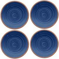 Purely Home Rustic Swirl Indigo Melamine Side Salad Plates - Set Of 4, Blue