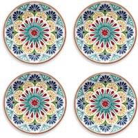 Purely Home Rio Medallion Melamine Dinner Plates - Set Of 4, Multi