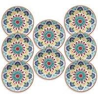 Purely Home Rio Medallion Melamine Dinner Plates - Set Of 8, Multi