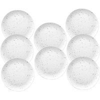 Purely Home Terrazzo Melamine Side Plates - Set Of 8, White