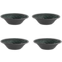 Purely Home Crackle Grey Melamine Low Bowls - Set Of 4, Grey