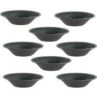 Purely Home Crackle Grey Melamine Low Bowls - Set Of 8, Grey