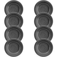 Purely Home Crackle Grey Melamine Side Plates - Set Of 8, Grey