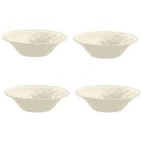 Purely Home Crackle Cream Melamine Low Bowls - Set Of 4, Cream