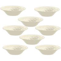 Purely Home Crackle Cream Melamine Low Bowls - Set Of 8, Cream