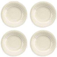 Purely Home Crackle Cream Melamine Dinner Plates - Set Of 4